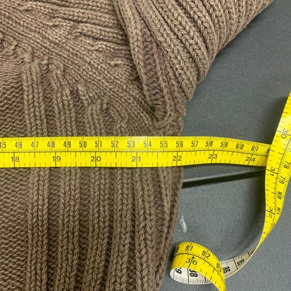 Woolrich Womens Fisherman Cable‎ Knit Sweater Chocolate Brown Large - Picture 10 of 11